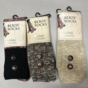 Mirabeau Lot Of 3 Boot Socks Cuffs